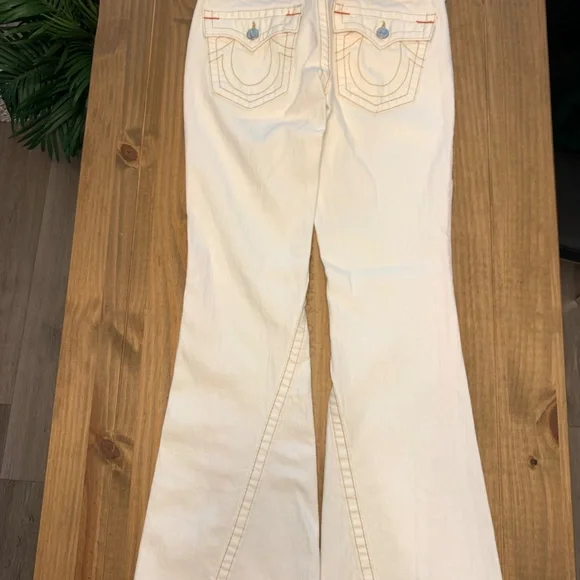 Vintage True Religion White "Joey" Low Rise Flare Stretch Jeans EUC - Picture 8 of 13